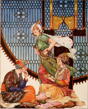 illustration of scene from Arabian Nights