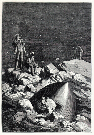 illustration of scene from Jules Verne's Around the Moon